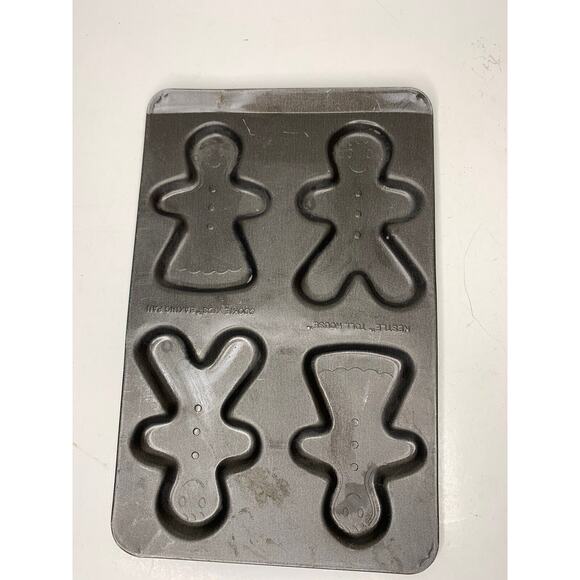 Nestle Toll House Cookie Kids Baking Pan Gingerbread Girl Boy 10x7" METAL - Picture 1 of 6